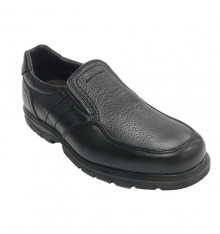 Men's elastic rubber floor shoe on the side engraved leather Clayan in black