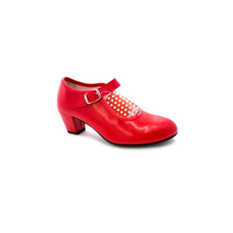 Zapato sevillanas flamenco para niña o mujer en rojo