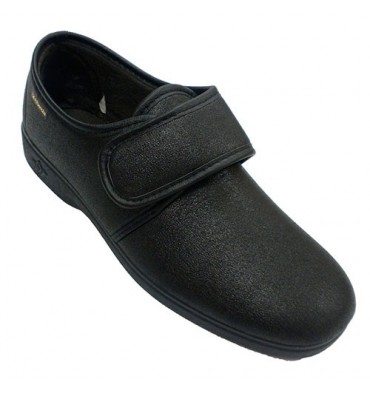 Zapatillas velcro hombre simulando zapato Alberola en negro