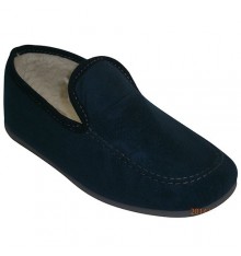 Sapatos fechados pele de carneiro forrado em azul CALZAMUR
