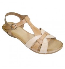 Sandals women combined two very soft skin colors plant Rodri in leather