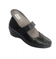 Mary Jane shoe woman with velcro special orthotics Manuel Almazan in black